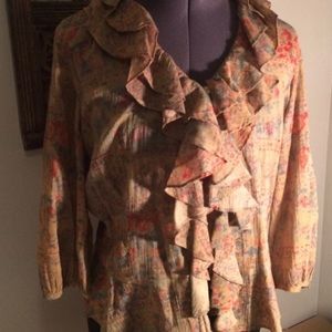 Ralph Lauren Multicolor Ruffled Blouse